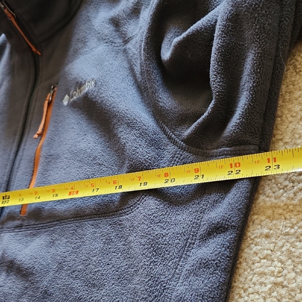 COLUMBIA Charcoal Grey Fleece Jacket Rustic Orange Details Men Sz M Gorpcore - Picture 9 of 16